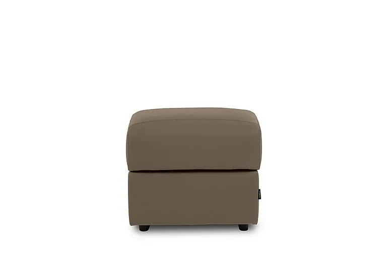 Nicole Square Leather Storage Footstool