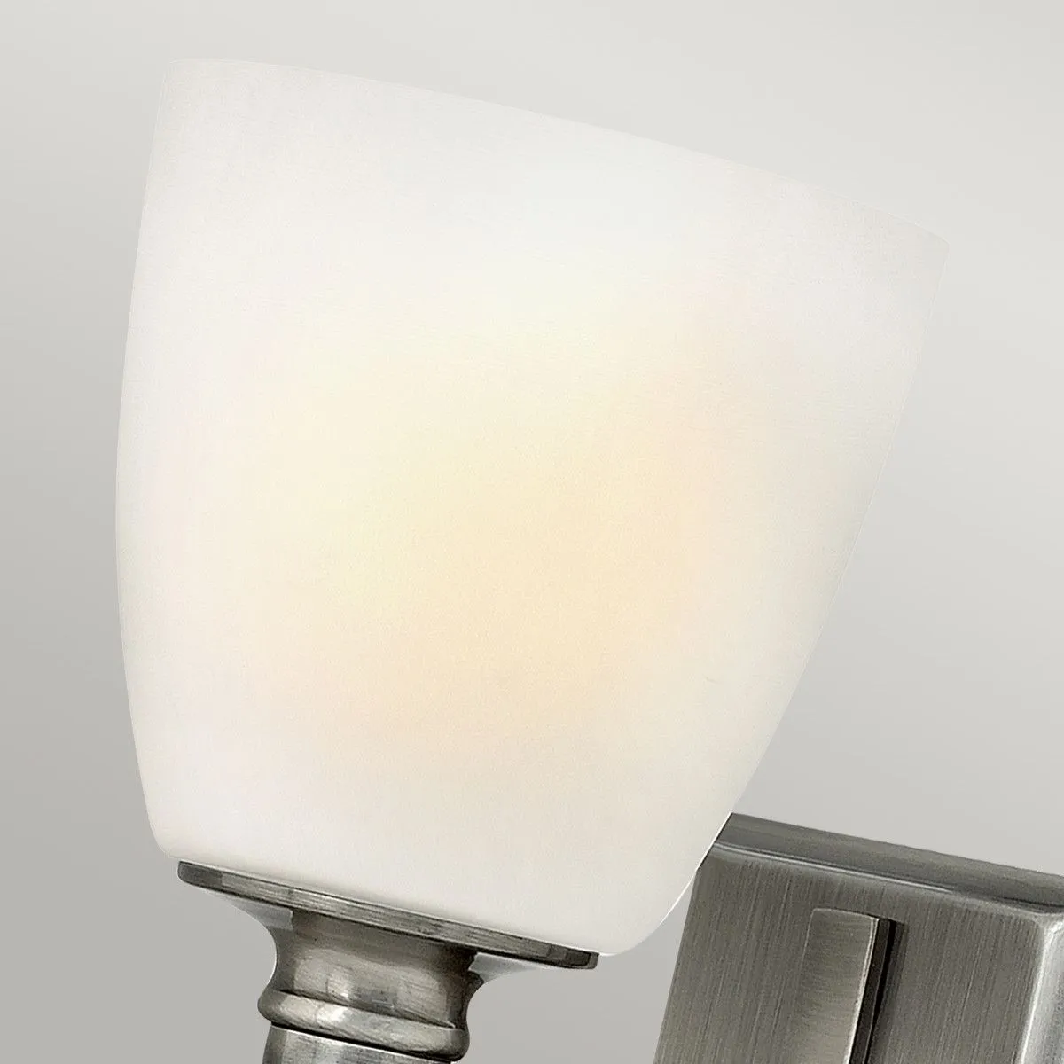 Netlighting Truman 1 Light Wall Light Antique Nickel Glass Shade E27 in Grey 4