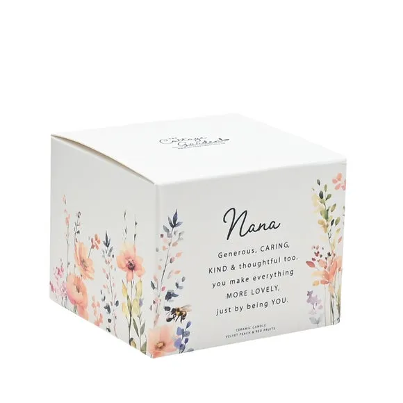 The Cottage Garden Peach Floral Ceramic Candle 3