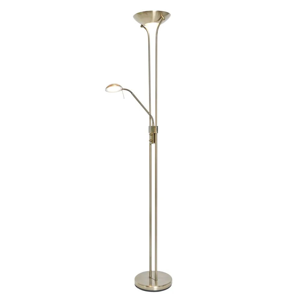Mother and Child LED Floor Lamp, Antique Brass 1