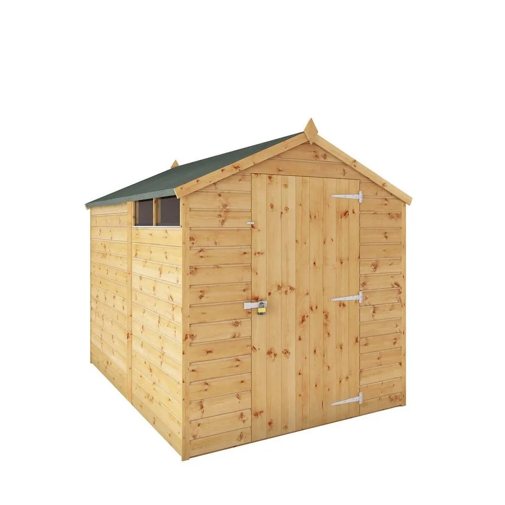 Mercia 8 x 6 Feet Shiplap Security Apex Shed - L240.8 x W189.2 x H198.9 cm in Brown
