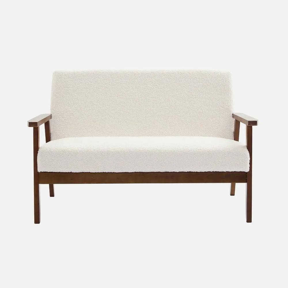 sweeek Armchair & 2-seater Sofa In Hevea Wood in Cream 4