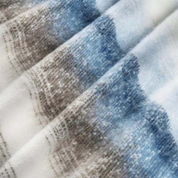 Timeless Ombre Stripe Faux Mohair Throw Blanket 130cm x 180cm 2
