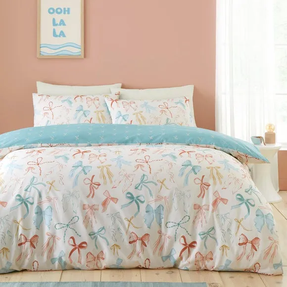 Fusion Evelyn Bows Polycotton Duvet Cover & Pillowcase Set 1
