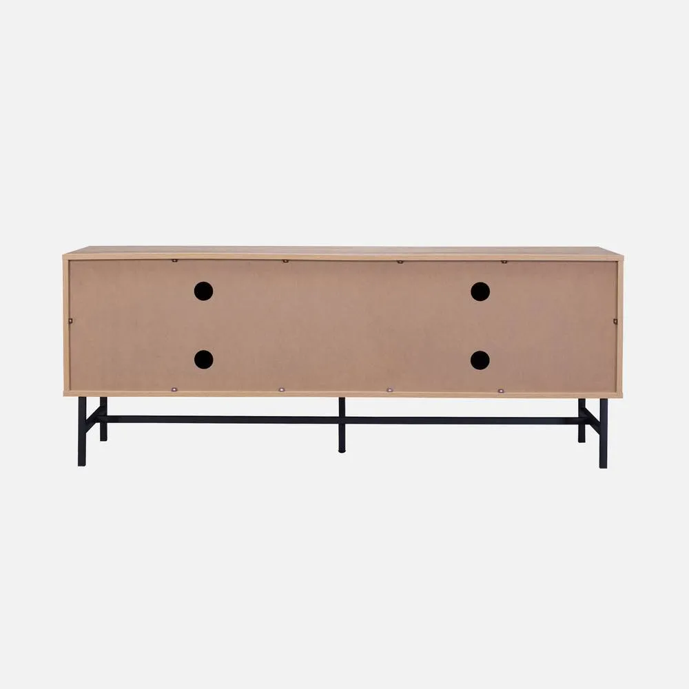 sweeek 157.5cm Tv Unit Wooden Effect 4 Doors in Camel 4