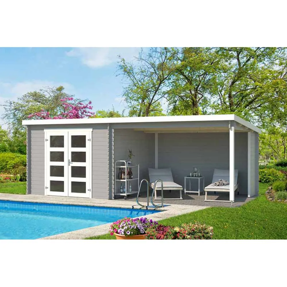 Lasita Maja Ltd Novia275 Plus Log Cabin, Garden Room, Home Office L620xW308.9xH210.9cm in Light Tan 5