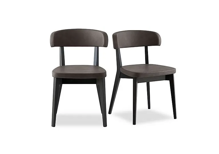Siren Pair of Graphite Wooden Leg Dining Chairs