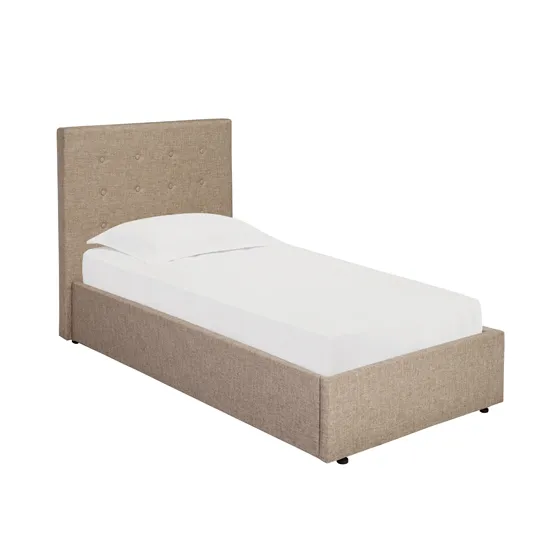 Lucca Linen Fabric Single Bed In Beige