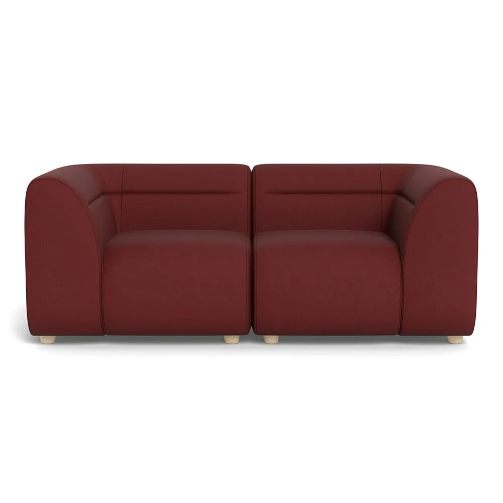 Heal's Lilli 2 Seater Sofa Capelo Linen-Cotton Etruscan Red Natural Feet