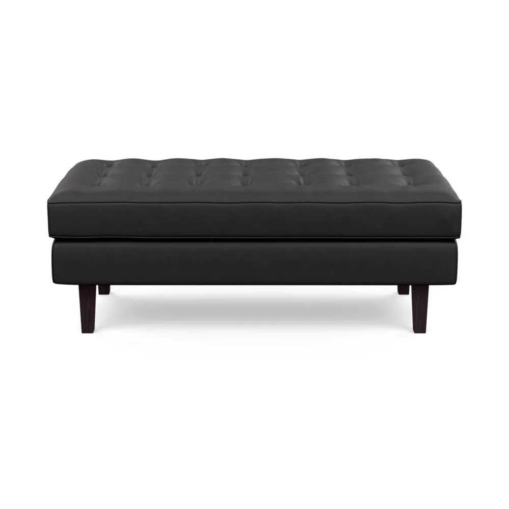 Heal's Hepburn Ottoman Leather Graphite Wenge Feet