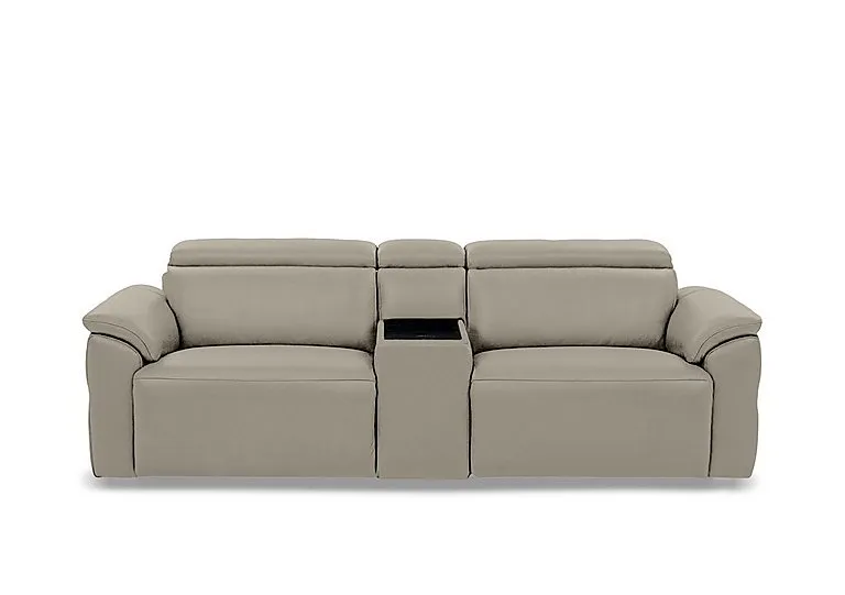 Dolomite 3 Seater Leather Power Recliner Sofa with Power Headrests and Console