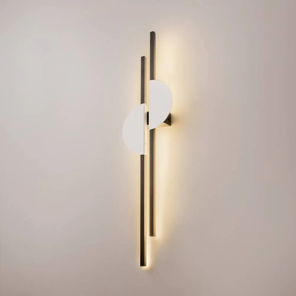Netlighting Skyline II Modern Wall Lamp Black 4000K 800lm White Shade 2