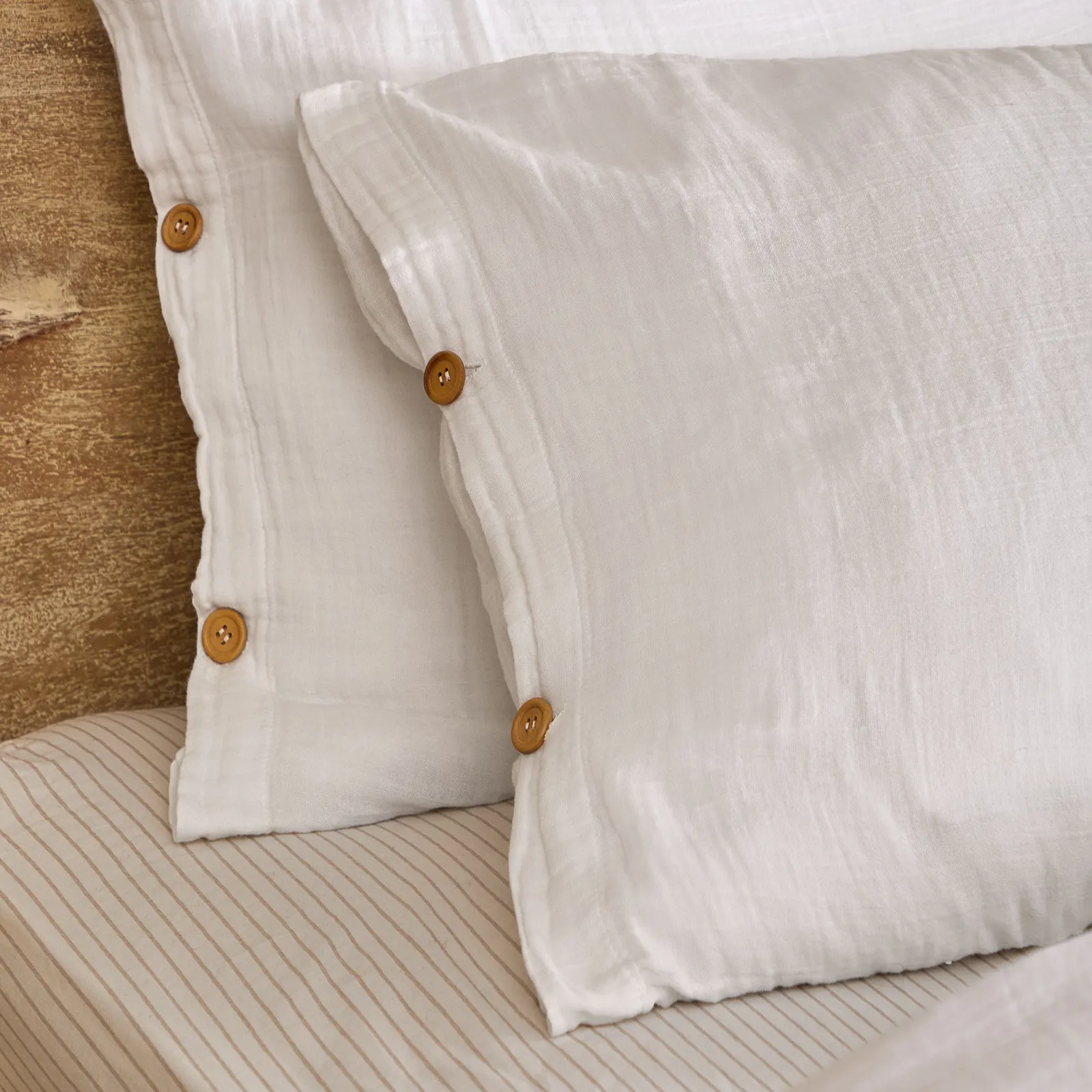 Yard Lark 100% Cotton Muslin Duvet Cover Set in White 3