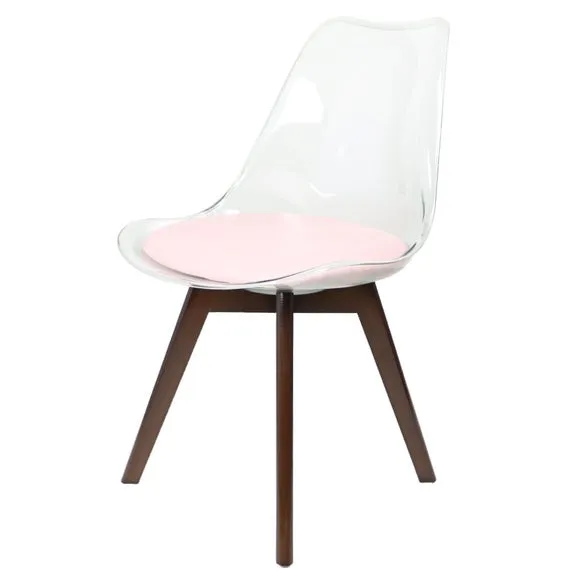 Fusion Living Soho Clear Plastic Dining Chair with Squared Legs 2
