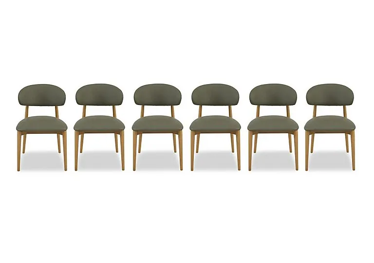 Riga Set of 6 Wooden Dining Chairs - Green