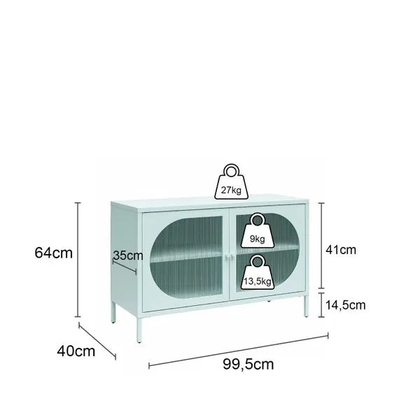 Luna Fluted Low Sideboard, Glass 6