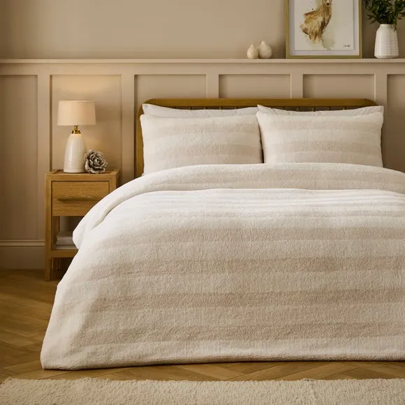 Borg Fleece Duvet Cover and Pillowcase Set 1