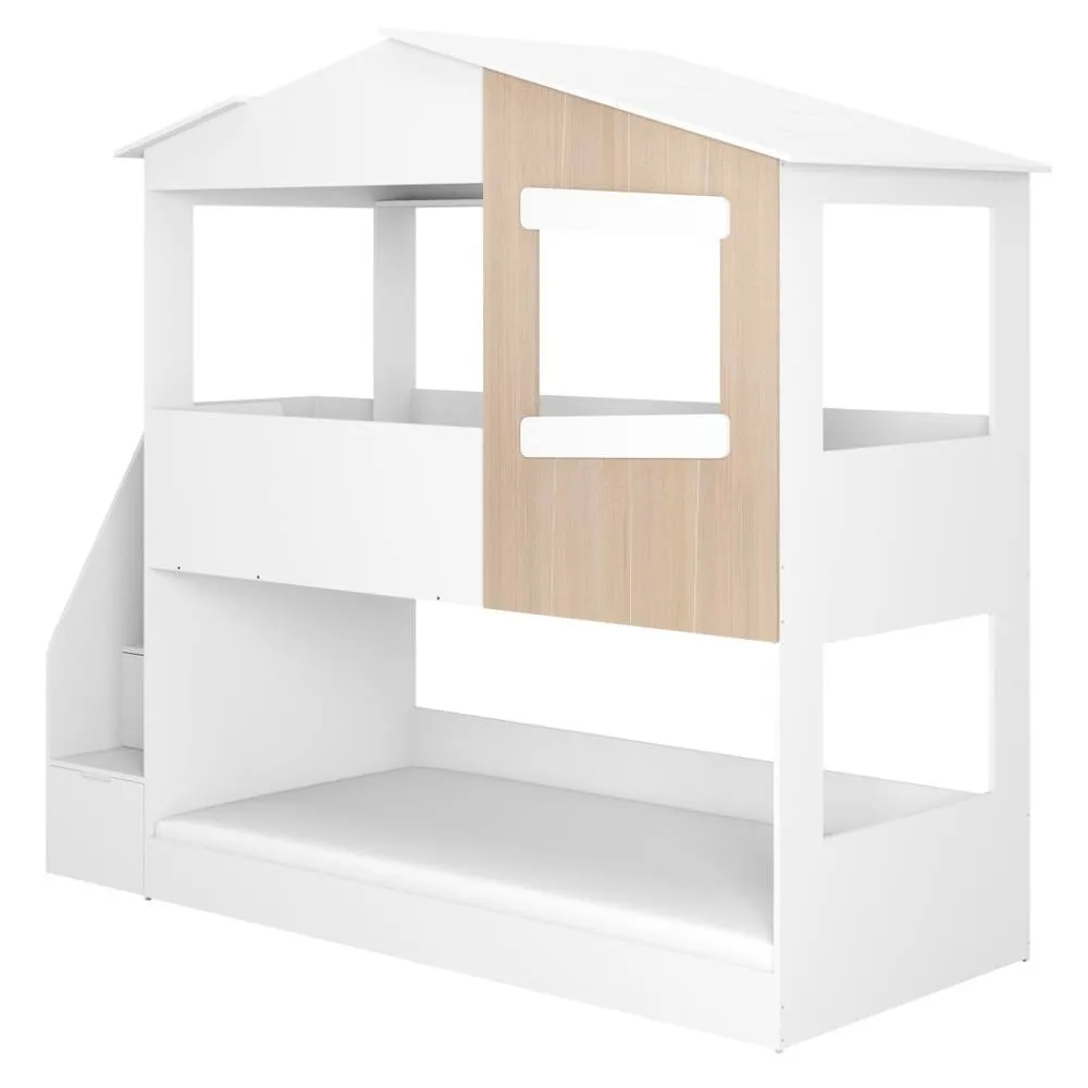 Flair Dreamland House Staircase Bunk Bed in White 4
