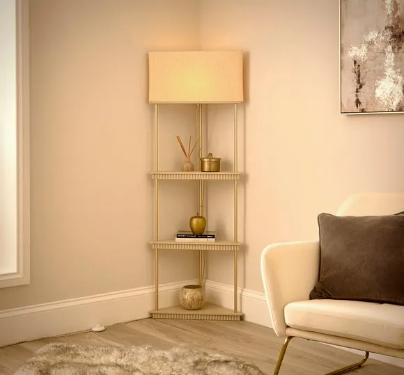 Georgi Shelved Corner Floor Lamp 2