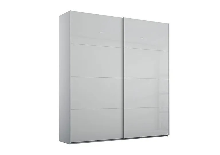Formes Glass 2 Door Slider Wardrobe - Silk Grey/Silk Grey Front