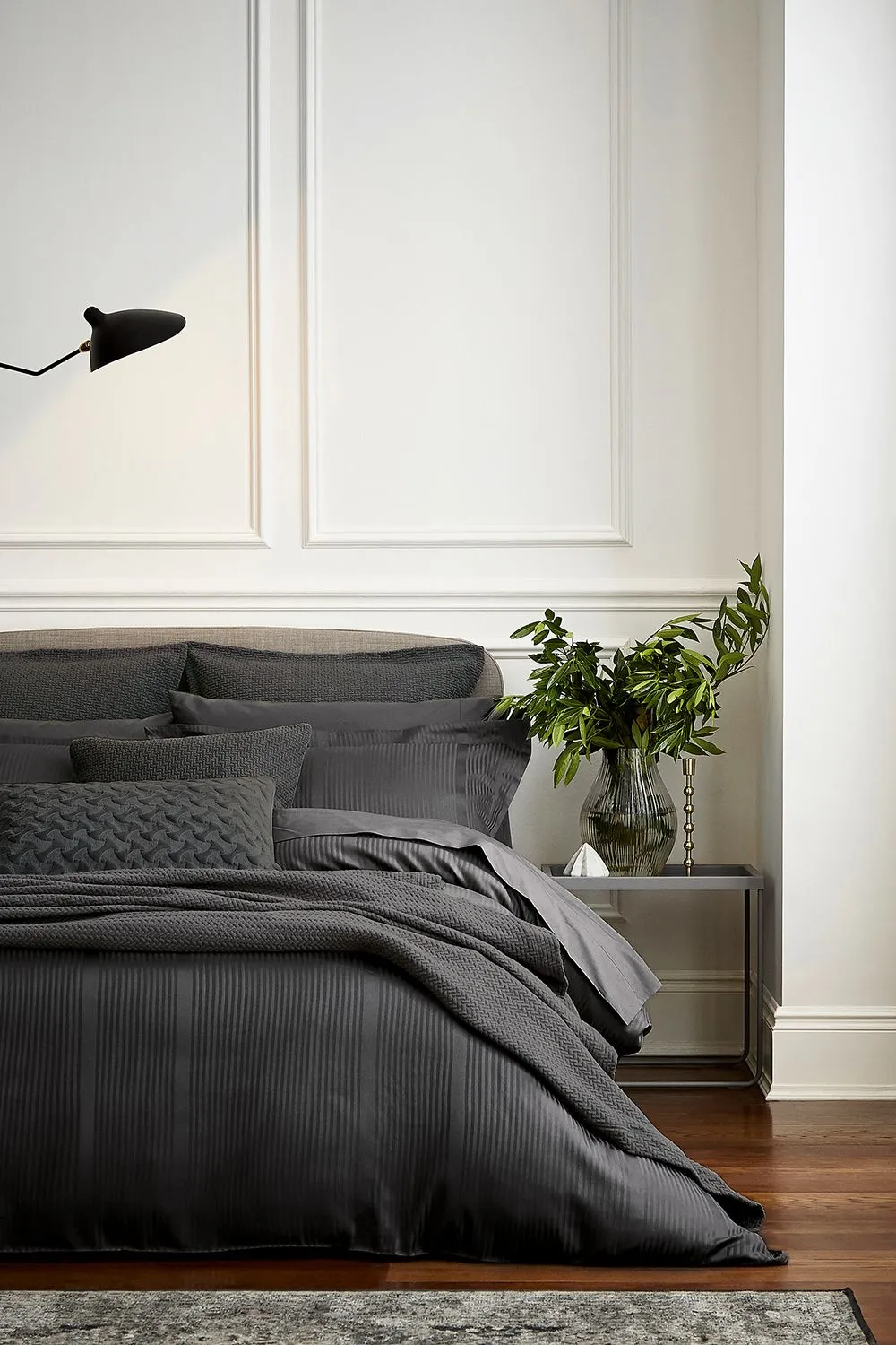 1951 'Mansa' Cotton Duvet Cover in Charcoal