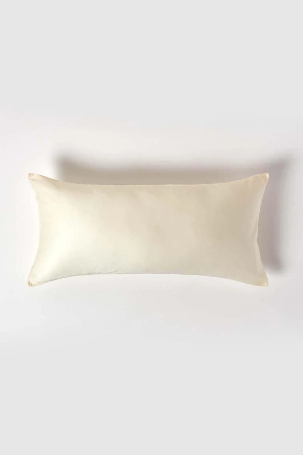 Homescapes Sateen Cotton Continental Pillowcase 400 TC, 40 x 80 cm in Cream 1