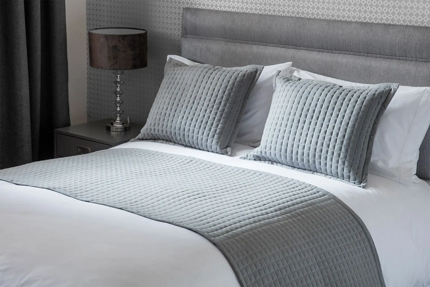 Belledorm Crompton Cushion 40cm X 50cm in Grey 1