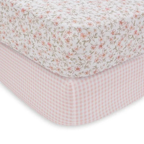Set of 2 Ditsy Blooms 100% Cotton Fitted Sheets 3