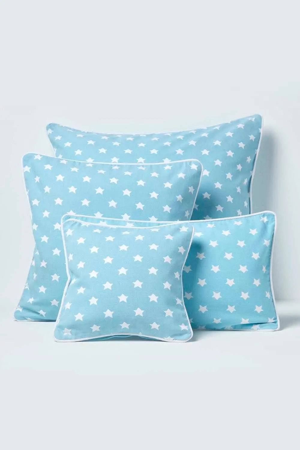 Homescapes Cotton Stars Cushion Cover in Blue 5