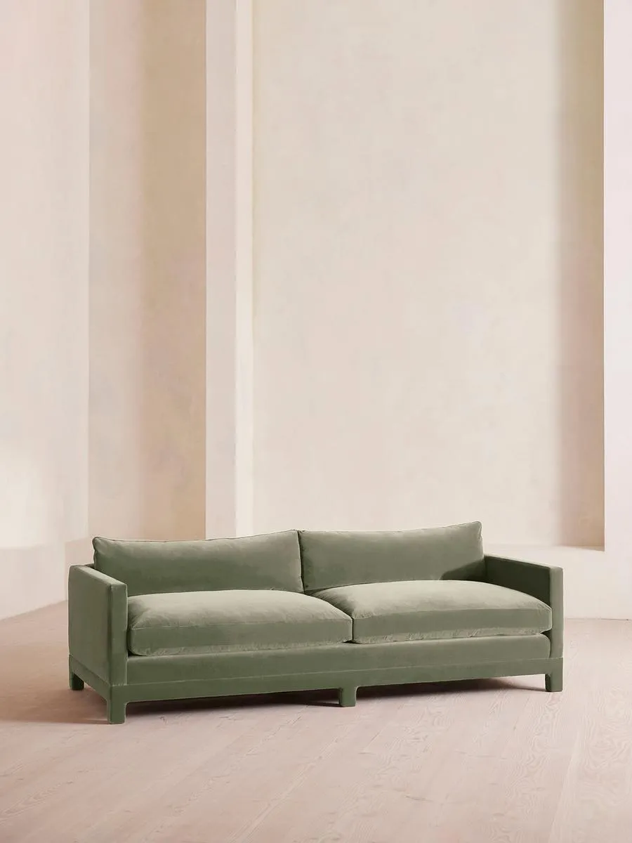 Ashford Four Seater Sofa, Velvet, Seafoam