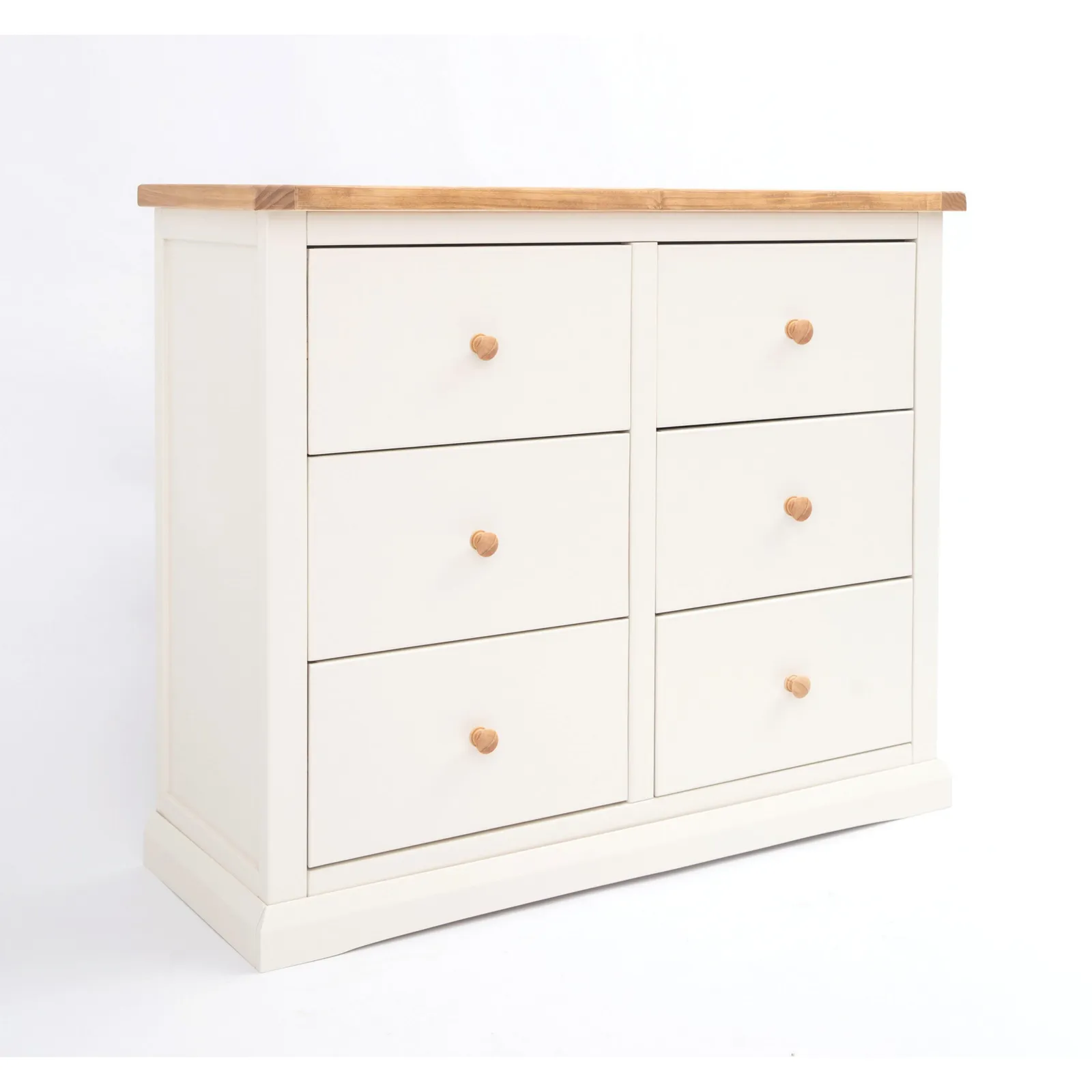 Cabinet Bits Castelli 6 Drawer Chest of Drawers Wood Knob in Off-White 2