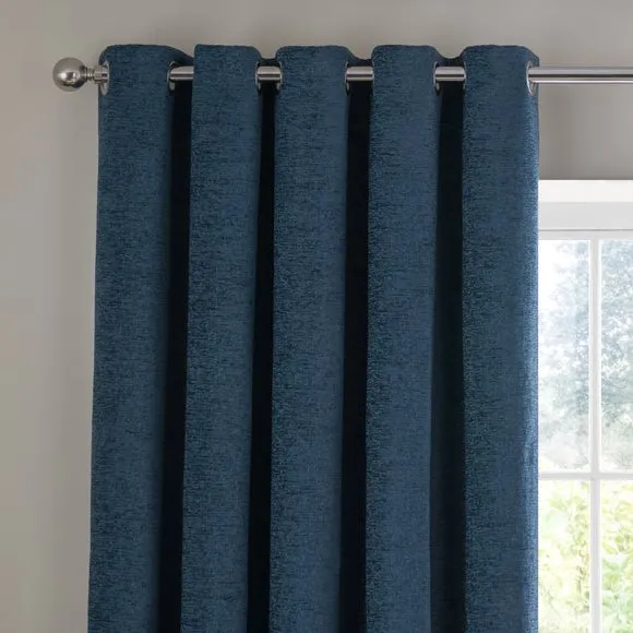 Textured Chenille Eyelet Curtains 1