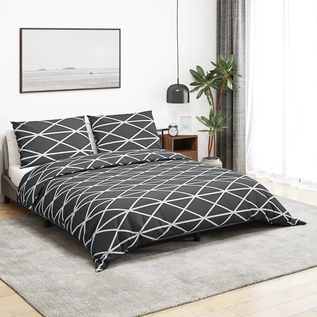 Berkfield Home Duvet Cover Set Grey 225x220 cm Cotton