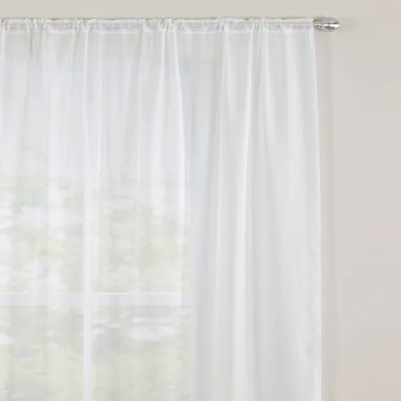 Faux Silk Slot Top Voile Panel