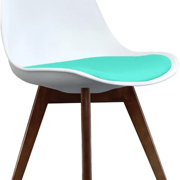 Fusion Living Soho White Plastic Dining Chair with Squared Legs 4