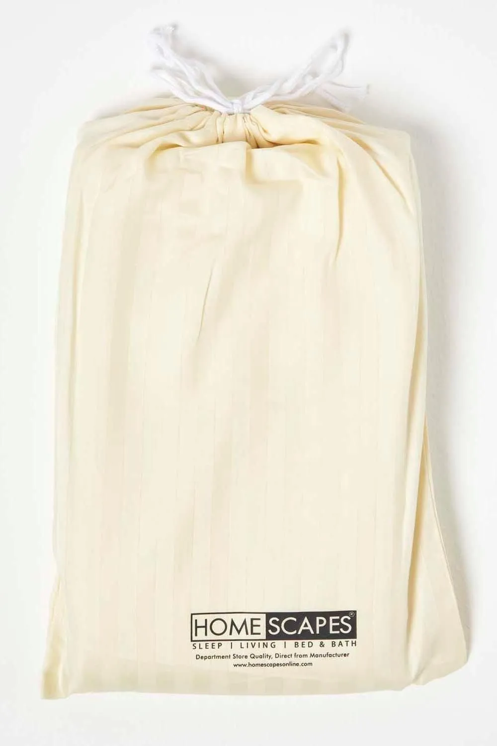 Homescapes Cotton Stripe Fitted Cot Sheets 330 Thread Count, 2 Pack in Yellow 5