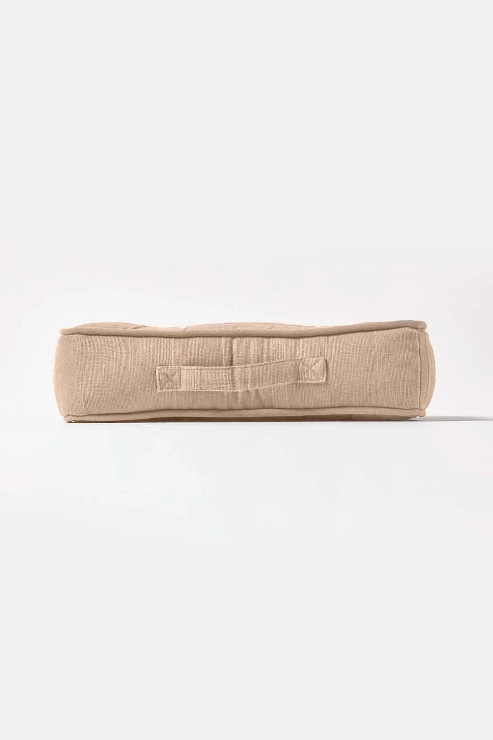 Homescapes Rajput Ribbed Cotton Floor Cushion in Beige 5