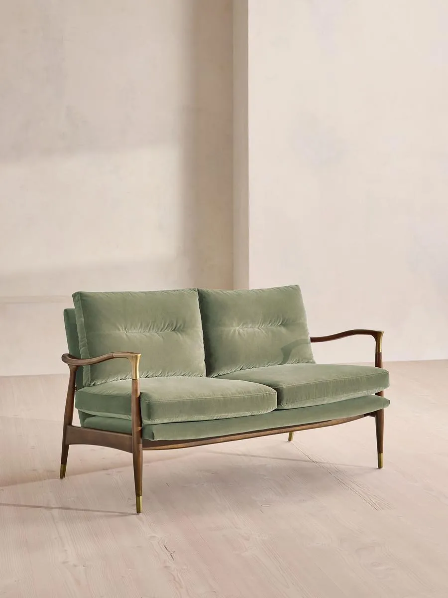 Theodore Two Seater Sofa, Velvet, Seafoam