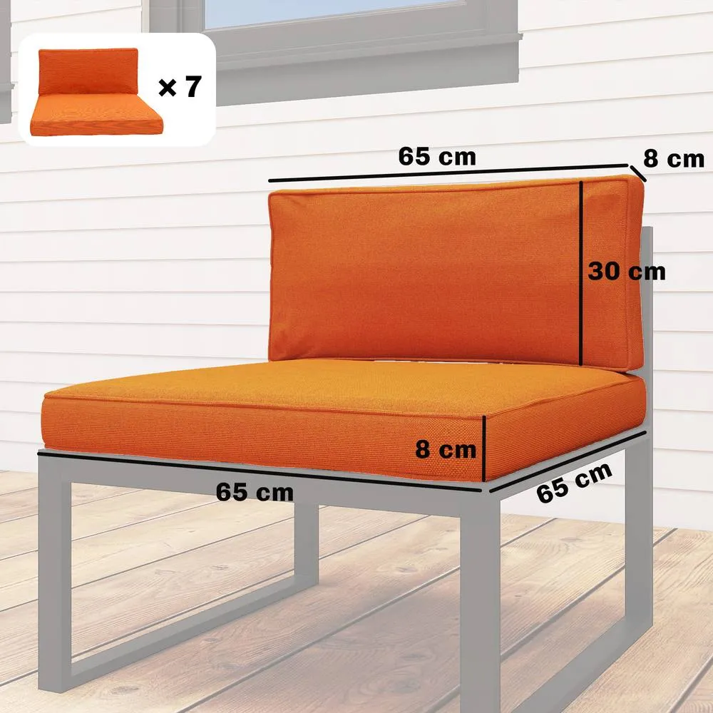 OUTSUNNY Replacement Cushions for Outdoor Furniture Garden Seat Cushion Pad in Orange 3