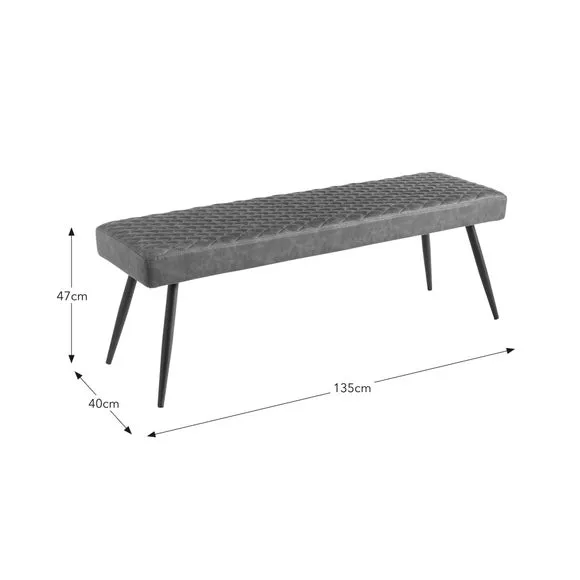 Montreal 2 Seater Dining Bench, Faux Leather, 135cm 4