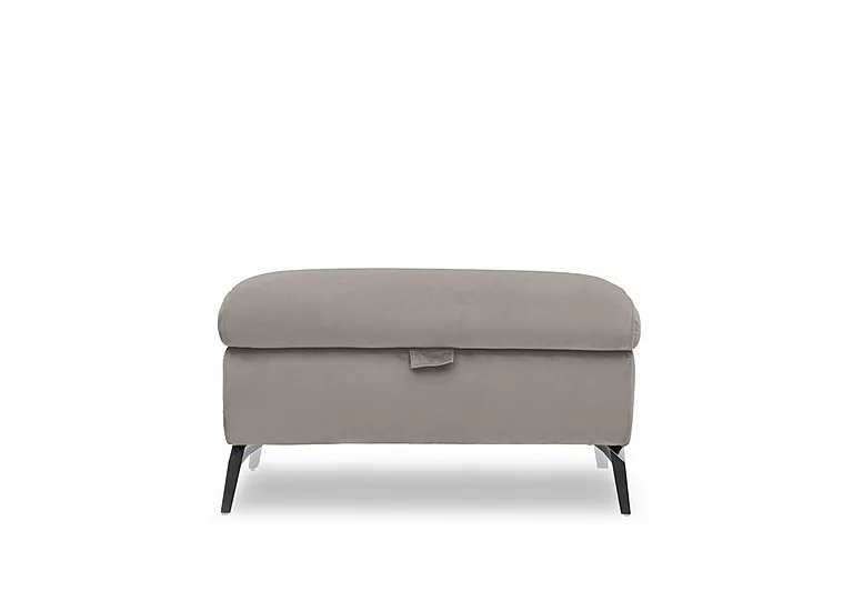 Jude Fabric Storage Footstool - Opulence Silver