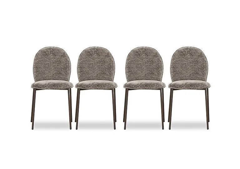 Riley Set of 4 Mid Lava Metal Leg Dining Chairs
