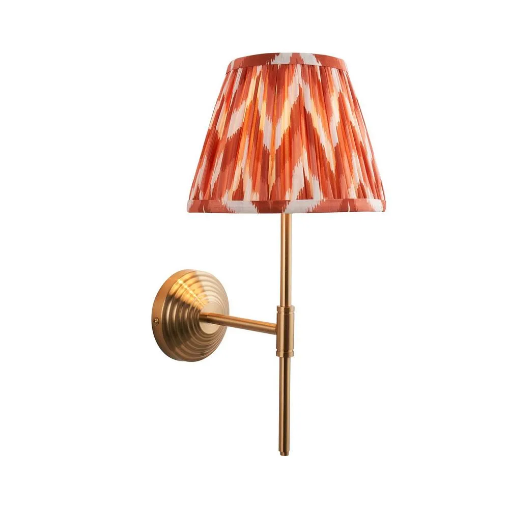 Netlighting Obelisk T Bar Wall Light Orange Fabric Zigzag Shade 20cm B22