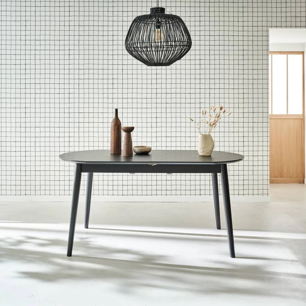 sweeek 6 to 8-seater extendable oval dining table in Black 3