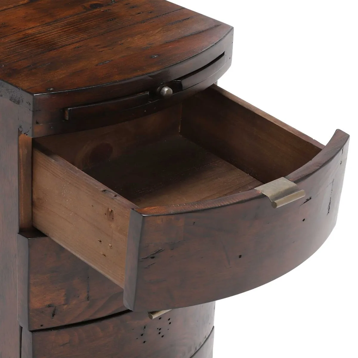 Navajos 3 Drawer Bow Front Bedside Table, Wood | Barker & Stonehouse 5