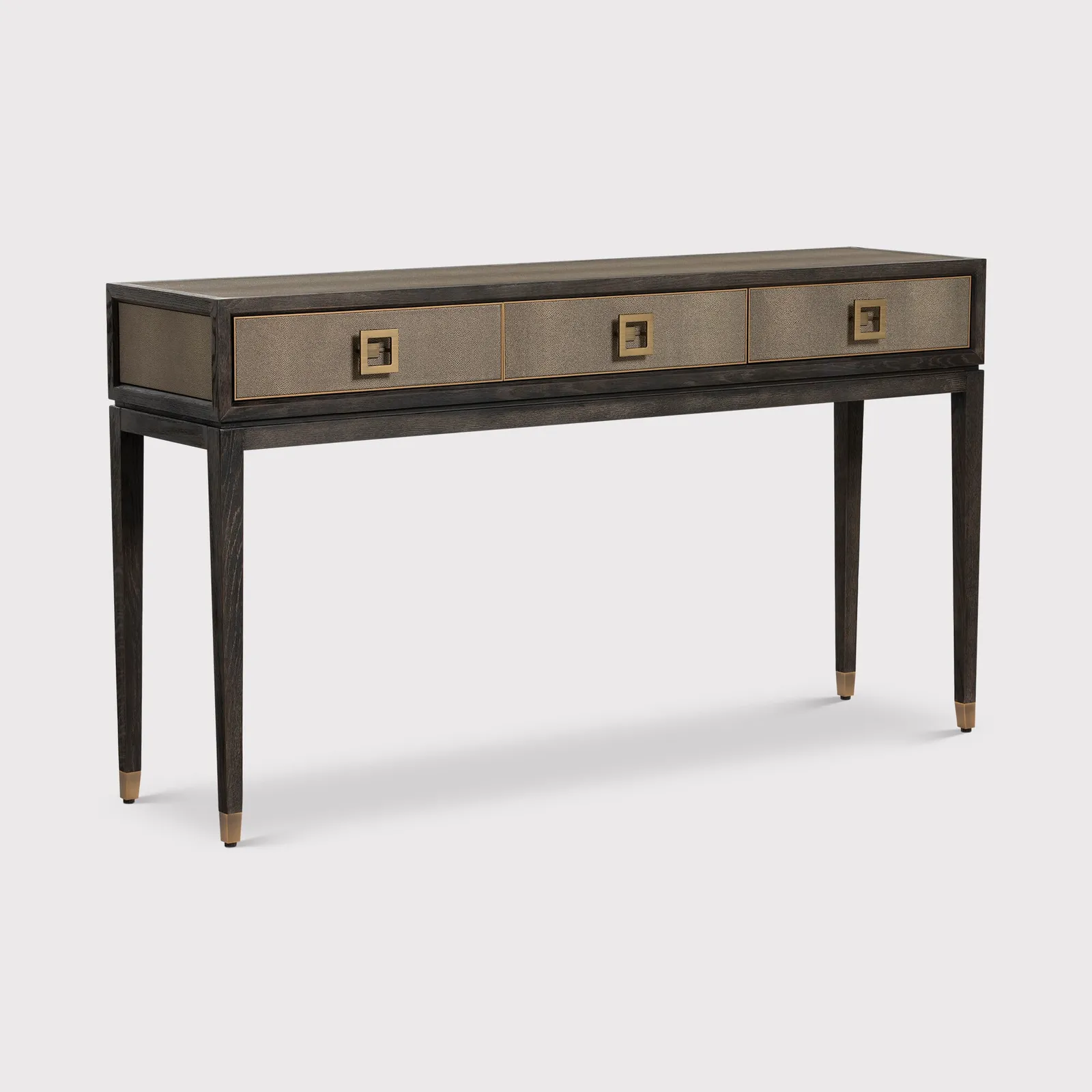 Nerina 3 Drawer Console Table, Black Oak | Barker & Stonehouse
