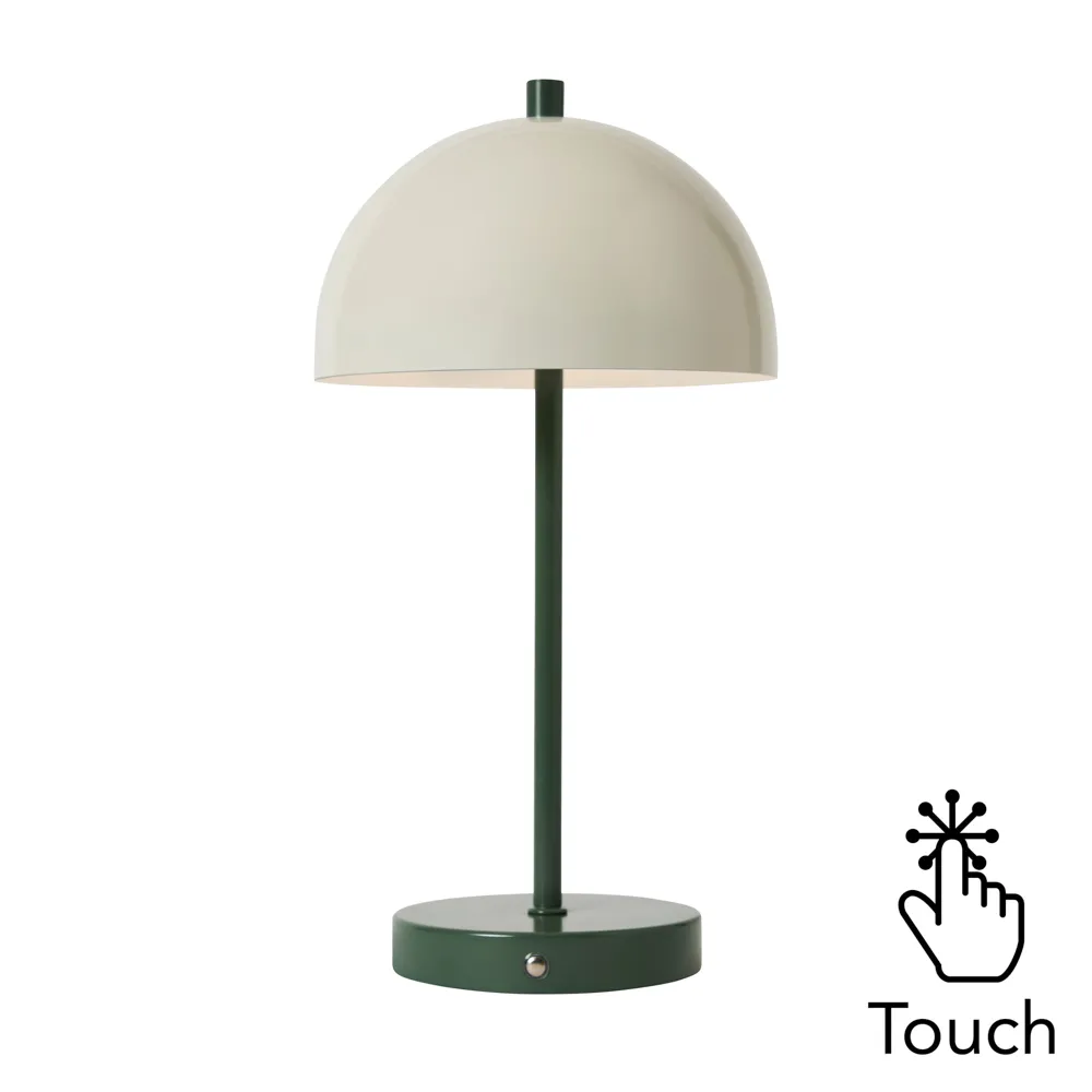 Alesia Rechargeable Mushroom Table Lamp, Green 1