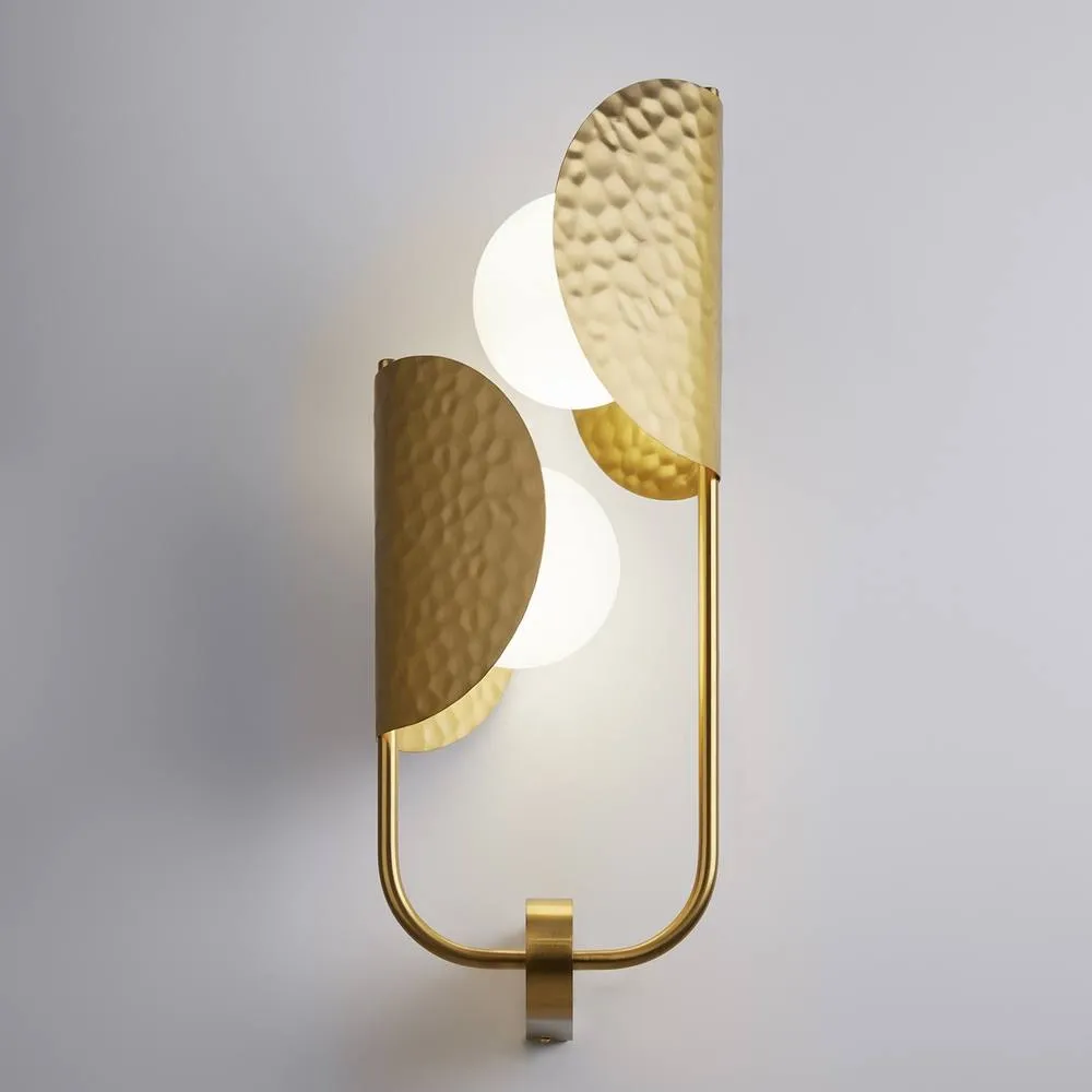 Netlighting Tropic II Modern Wall Lamp Brass 2xG9 White Shade in Gold 4