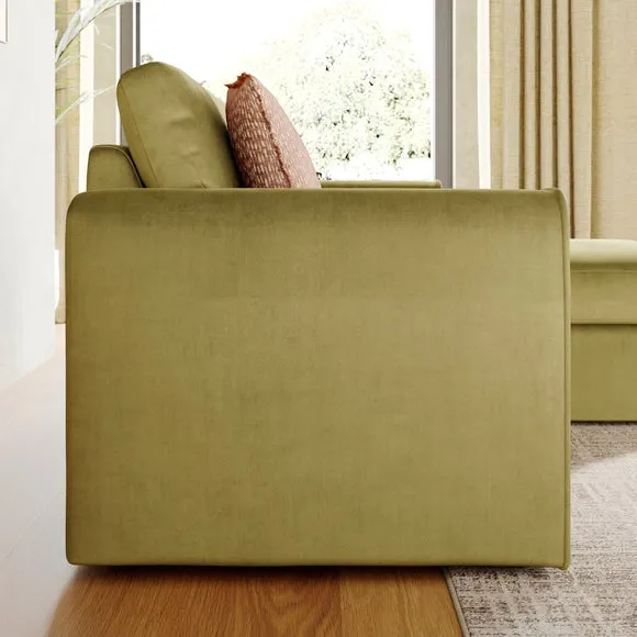 Abel Matte Velvet Reversible Corner Chaise Sofa 3