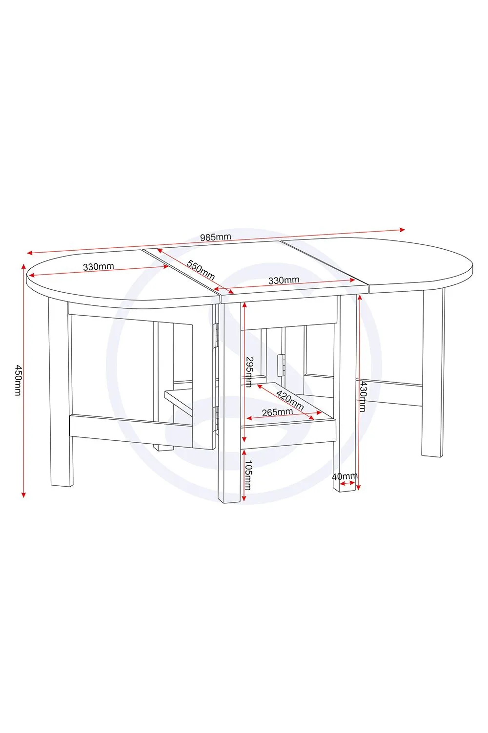 Seconique Santos Drop Leaf Coffee Table in White 6